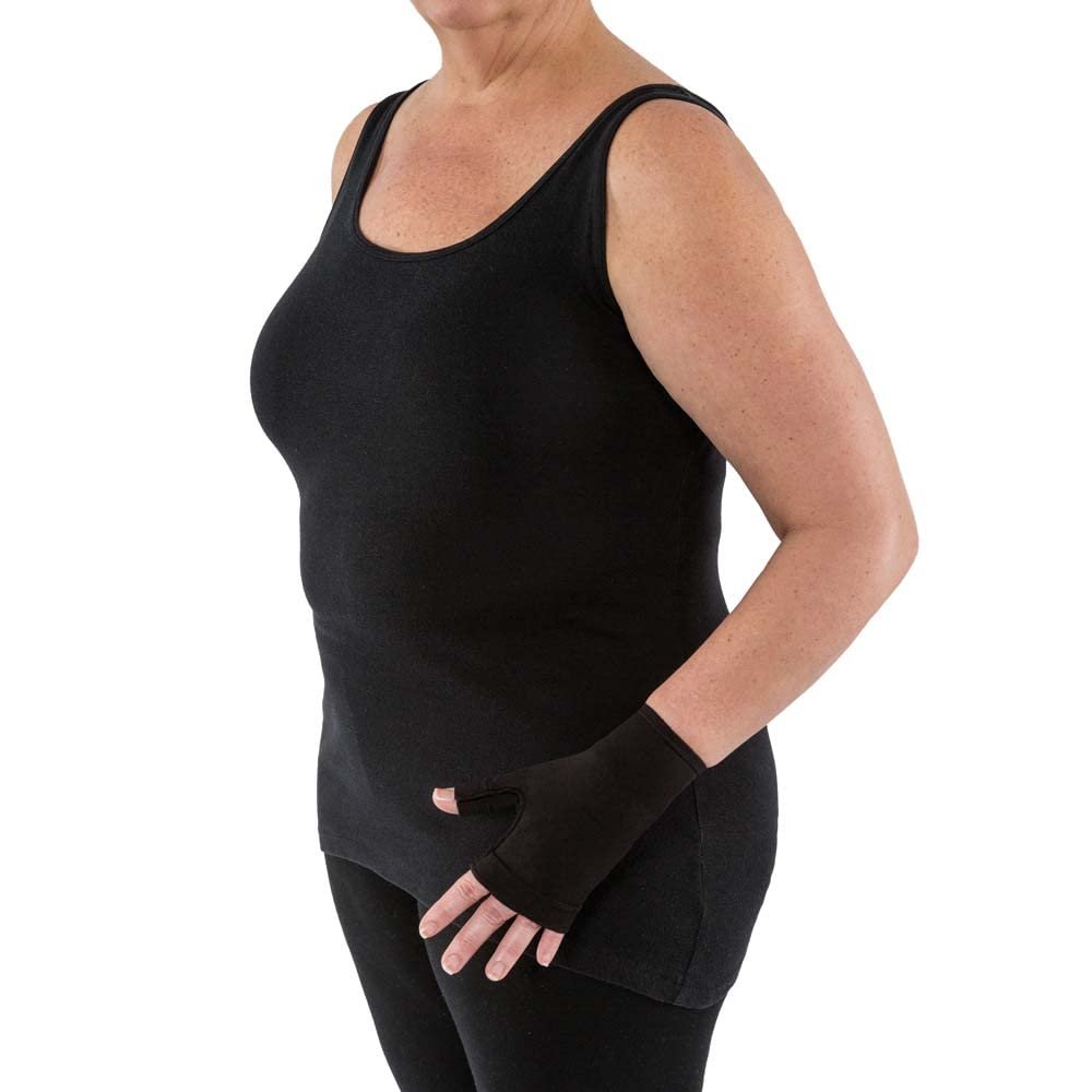 JOBST Bella Strong Compression Gloves, 15-20 mmHg, Gauntlet, Black, Size 1