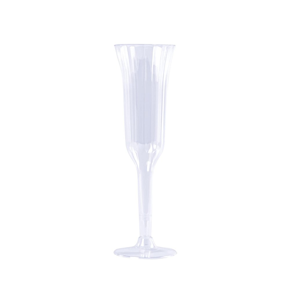 DecorFest Disposable Clear Plastic Champagne Glasses, 5.5oz, 12pc Per Pack, 20 Packs. Toasting Flute Set for Mimosas, Bloody Mary's, Shatterproof Style Wine Glass