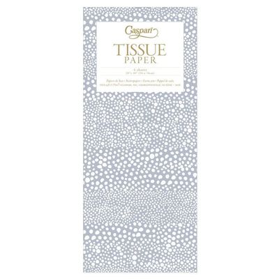 Caspari Pebble Tissue Paper  Premium Decorative Gift Tissue, Silver Metallic Design, 4 Sheets per Pack