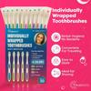 Trueocity 30 Pack Individually Wrapped Toothbrushes - Soft Bristle, Multi-Colored and Perfect for Adults and Kids, Travel Pack, Disposable Toothbrushes for Bulk Use, Oral Care Supplies view 2