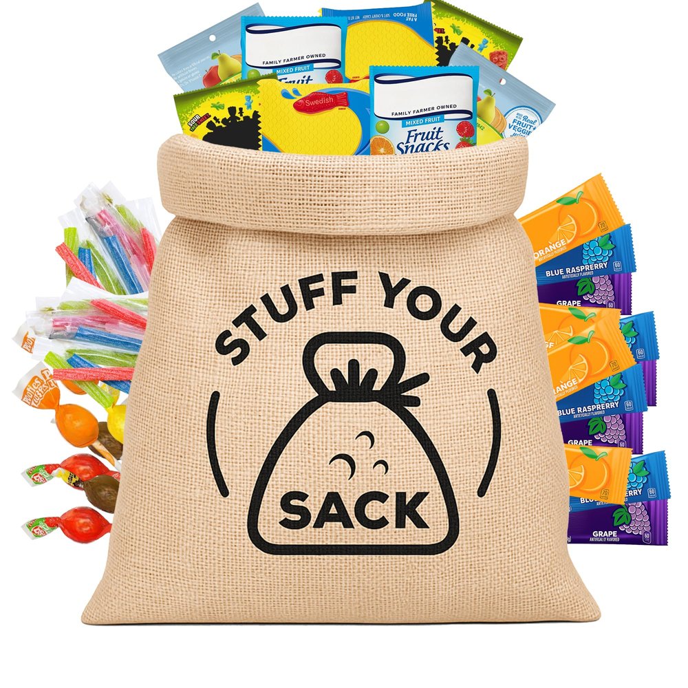 Assorted Candy Gift Pack 50 Count Individually Wrapped Sweets Fruity, Chewy, Sour & Hard Candy for Parties, Care Packages & Gift Bags by Stuff Your Sack