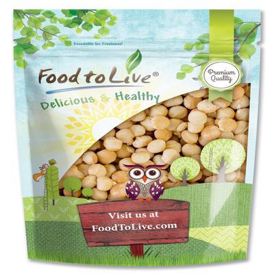 Food to Live Dry Roasted Macadamia Nuts, 2 Pounds  Oven Roasted Whole Nuts, Unsalted, No Oil Added, Great Vegan Snack, Keto, Kosher, Bulk. High in Protein and Healthy Fats. Great for Baking