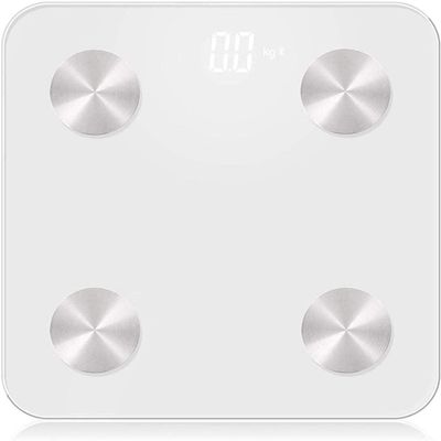 DULASP Digital Bathroom Scale, Highly Accurate Body Weight Scale with Lighted LED Display, Round Corner Design, 400 lb, White