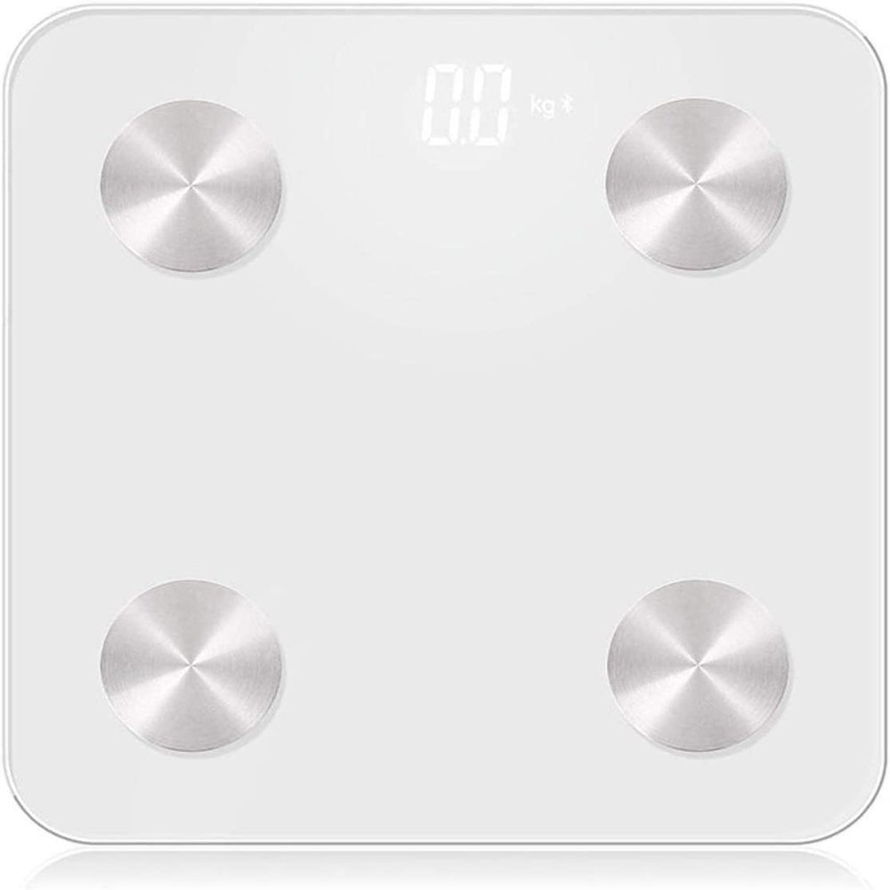DULASP Digital Bathroom Scale, Highly Accurate Body Weight Scale with Lighted LED Display, Round Corner Design, 400 lb, White