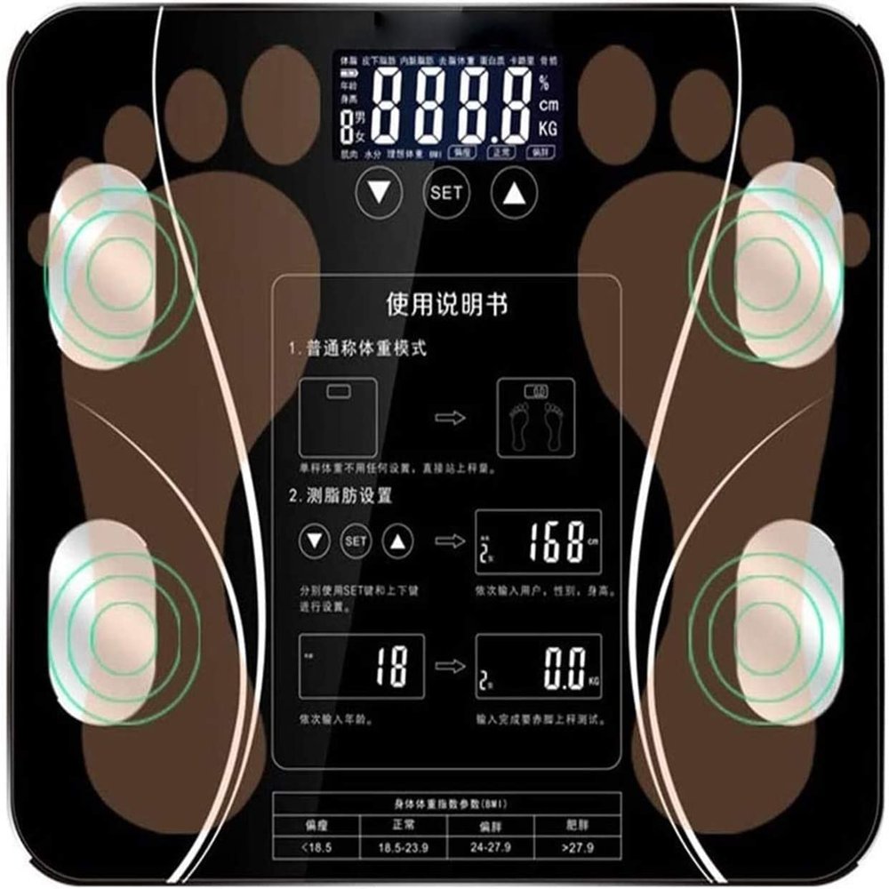 DULASP Body-Analyzer Scale, Highly Accurate Digital Bathroom Body Composition Analyzer, Measures Weight, Body Fat, Water, Muscle & Bone Mass for 10 Users