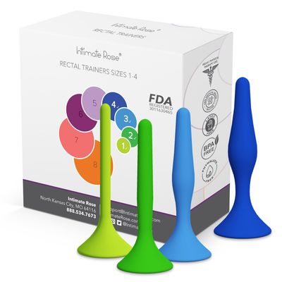 Rectal Dilator Trainer Set for Men and Women  Pelvic Floor Therapy Tool - Medical Grade Silicone, FDA Registered - 4-Pack, Sizes 1-4