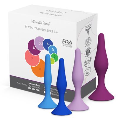 Rectal Dilator Trainer Set for Men and Women  Pelvic Floor Therapy Tool - Medical Grade Silicone, FDA Registered - 4-Pack, Sizes 3-6