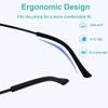Junsika Eyeglass Temple End Tips Soft Silicone Anti Slip Eyeglass Replacement Temples for Flat Thin Eyeglass Legs 8 Pairs Black view 2