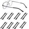 Junsika Eyeglass Temple End Tips Soft Silicone Anti Slip Eyeglass Replacement Temples for Flat Thin Eyeglass Legs 8 Pairs Black view 1