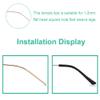 Junsika Eyeglass Temple End Tips Soft Silicone Anti Slip Eyeglass Replacement Temples for Flat Thin Eyeglass Legs 8 Pairs Black view 3