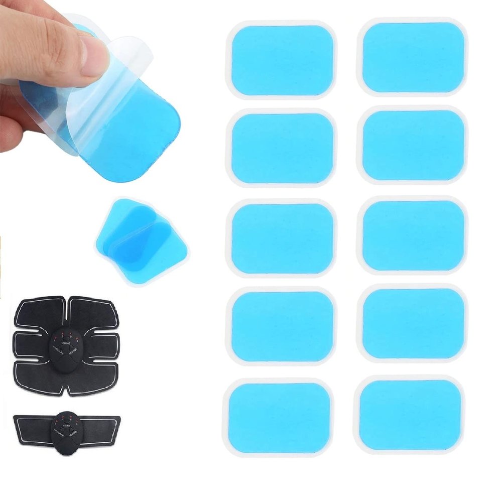 Agam 10pcs Gel Pads for Muscle Toner & Abdominal Toning Belt Accessory, EMS Toning Belt Gel Pads/Sheet