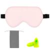 Amazon Basics Genuine Natural Mulberry Silk Curved Sleep Eye Mask with Adjustable Strap, One Size, Pink view 1