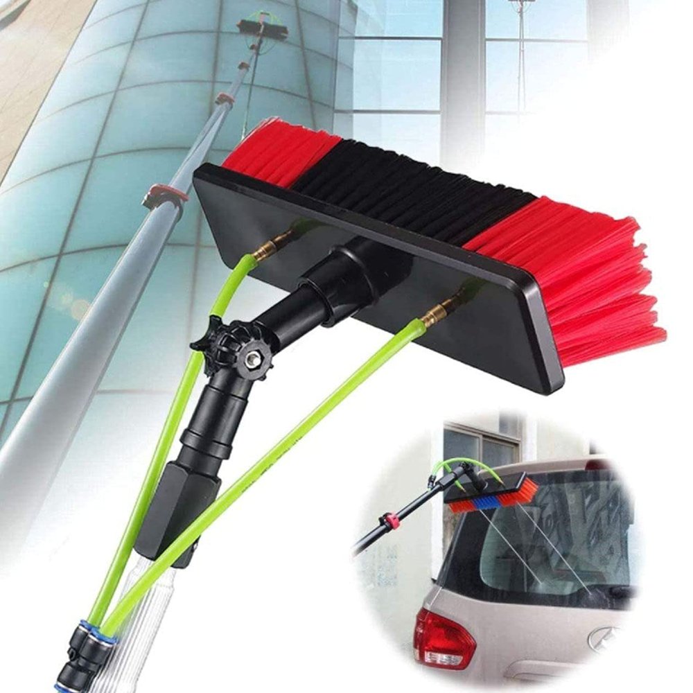 JINTAOMA Window Clean Washing Set Equipment Telescopic Extension Pole Cleaning Kit Suitable for Window Cleaning, Photovoltaic Panel Cleaning, Trucks,7m/23ft-30cmbrushhead