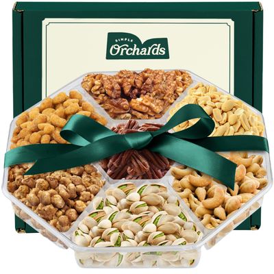 Valentines Day Nuts gift Basket - With a Variety of Freshly Roasted Nuts - Beautifully Packaged Gift Baskets for Woman, Valentines Gift Basket for Him.