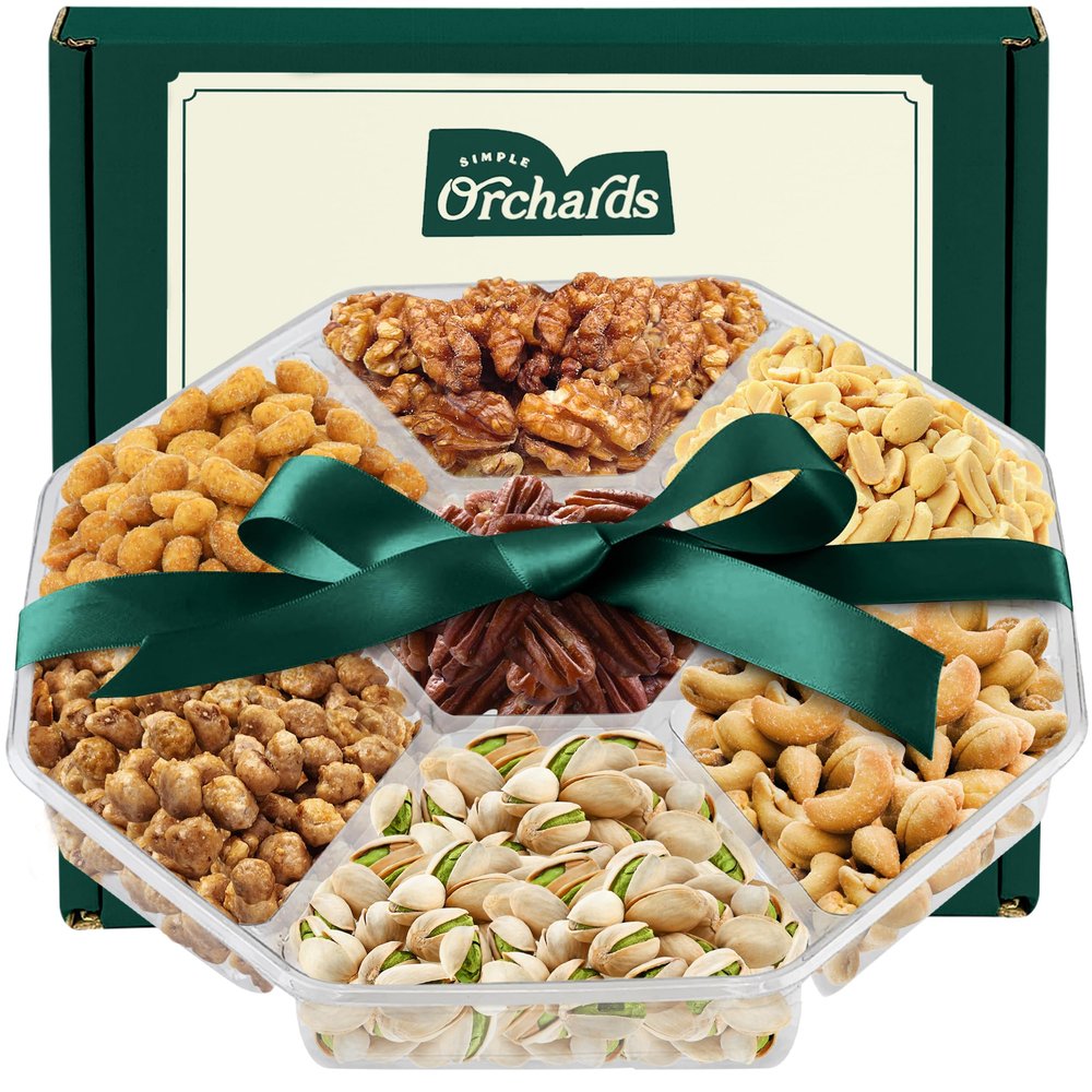 Valentines Day Nuts gift Basket - With a Variety of Freshly Roasted Nuts - Beautifully Packaged Gift Baskets for Woman, Valentines Gift Basket for Him.