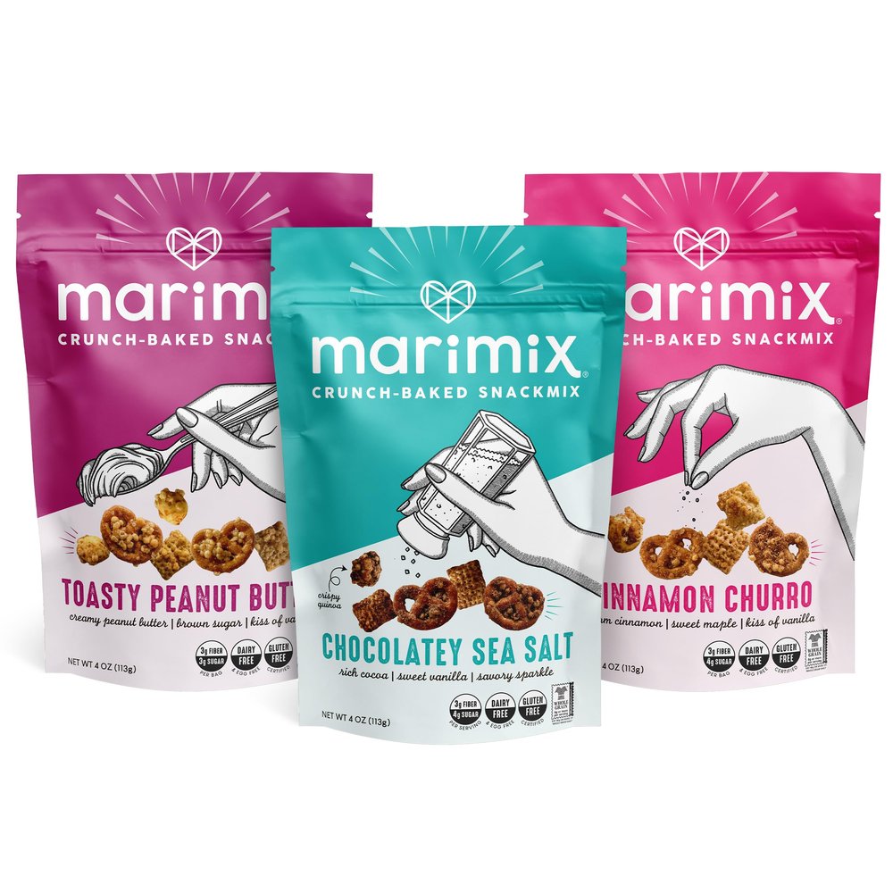 Marimix Sweet Snack Mix | 3 Pack | Crunch Baked Sweet & Salty Savory | Plant Based Naturally Gluten Free Whole Grain Fiber | Charcuterie Pretzel Trail Party Mix | No Artificial Ingredients