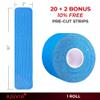 AJUVIA Professional Kinesiology Tape Roll (1 Roll, 10% Bonus, 20 + 2 Strips Precut) Lasts up to 14 Days, K Tape Precut Strips, Sports Tape Athletic view 3