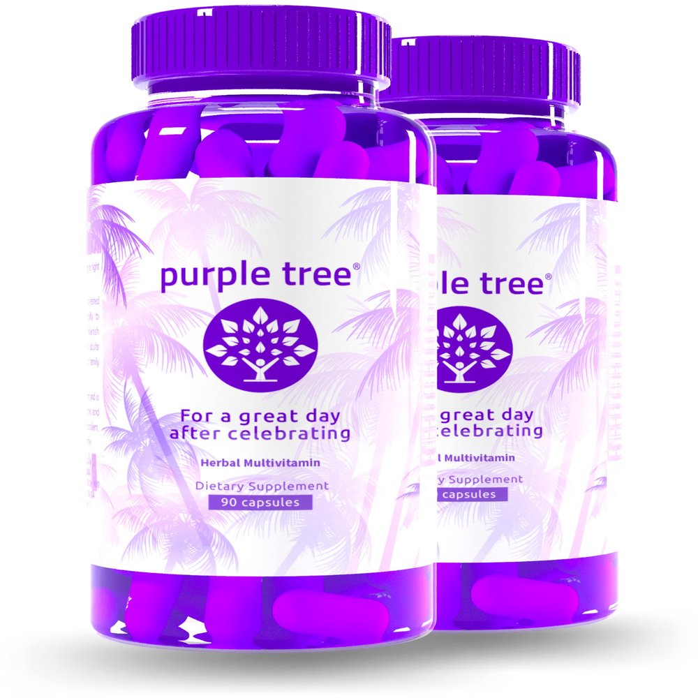 purple tree Post-Celebration Wellness Supplement for After-Drink Support | Hydration & Liver Health | Dihydromyricetin DHM, Milk Thistle, Electrolytes, Vitamin B, Willow Bark, Quercetin (180 Pills)
