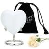 Keepsake Company's White Mini Heart Urn - Heart Shaped Little Cremation Urns - Urn for Human Ashes - Small Urn - Pet Urn - Miniature Keepsake 3" from Each Side, Volume - 3 Cubic Inches view 1