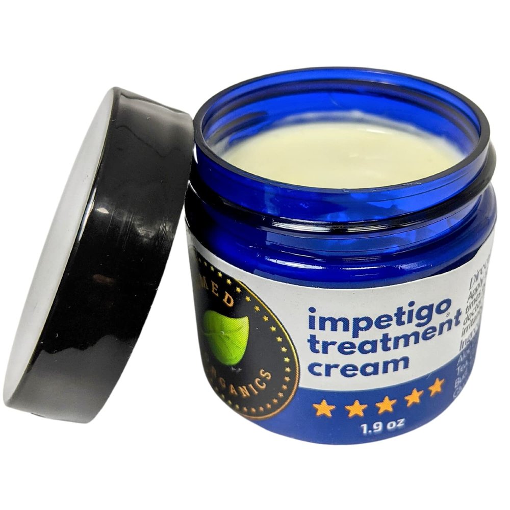 Tamed Organics Impetigo Symptom Relief Cream Large 1.9 oz Fast Acting Safe Natural Formula Dries Impetigo Sores, Anti Itching & Anti Scarring. Adults, Face,Kids, Children Crema Ointment