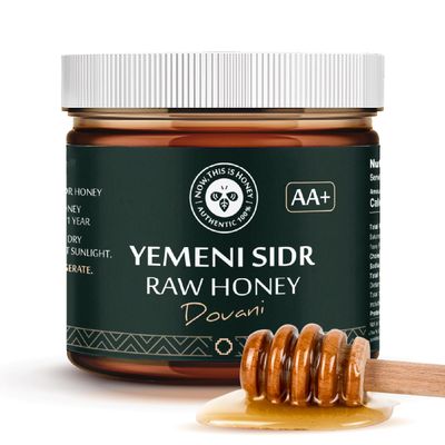 Raw Yemeni Sidr Honey AA+ Grade | Glass Jar | Unpasteurized, Unfiltered & Unheated | Authentic Monofloral Doani Sidr Honey from Sidr (Jujube Ziziphus) Trees | 100% Pure & Natural | 10oz / 284g