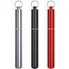 Airtight Aluminum Metal Storage Tube(3 Packs), Cute Small Pill Box Case Waterproof and Smell Proof Metal Tube Container Holder with Keychain, Fit in Pocket Purse Portable for Travel and Outdoors view 1