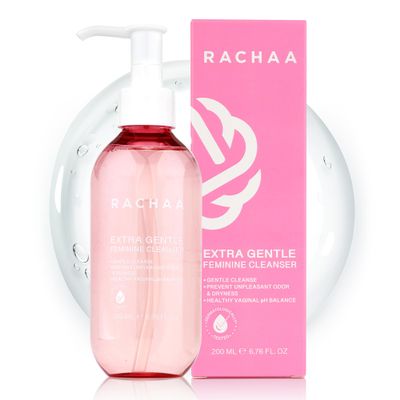 RACHAA Feminine Wash for Women - Gentle Daily Intimate Cleanser for Lightening, Moisturizing, Cleansing with Vitamin C, Tea Tree Oil & Lactic Acid - Sensitive, Hypoallergenic & pH Balance, 6.76 FL.Oz