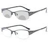 laureles Fashion Photochromic Bifocal Reading Glasses Women's Transition Eyewear Metal Frame Presbyopia Female (Black, 1.75, multiplier_x) view 1
