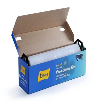Forvara Non-PVC 18 inch x 2000 Feet Foodservice/Cutterbox Film with Slide Cutter, Microwave Safe Cling Film for Clear Plastic Food Wrapping (BPA-free,Chlorine-free and Odourless)