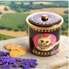 La Sablsienne, White Cat (Chat Blanc) ROUND Tin of Two French Pure Butter Cookie Assortments, 8.8 oz, Imported view 1