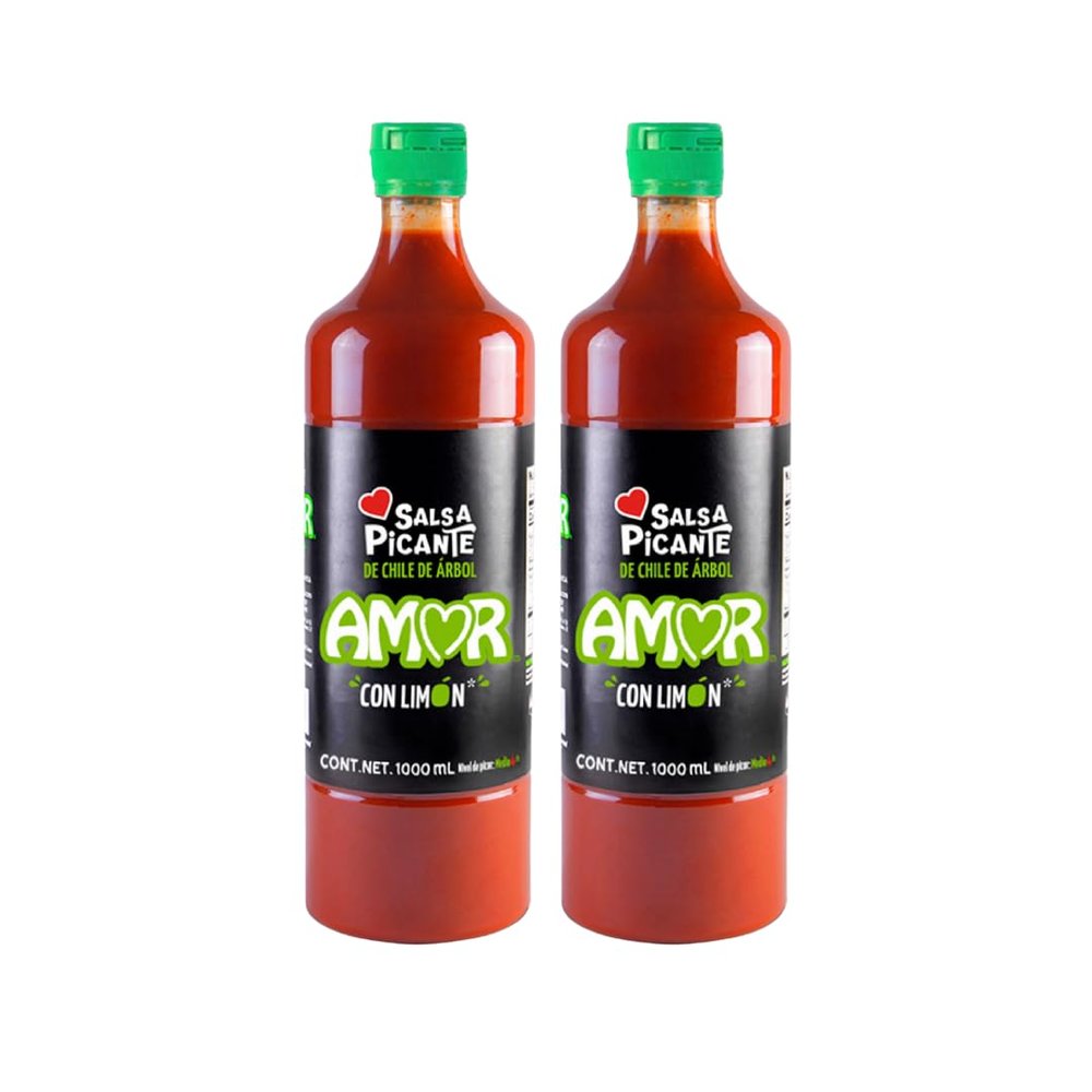 Amor Hot Sauce with Lime, 33 Fl Oz (Pack of 2)