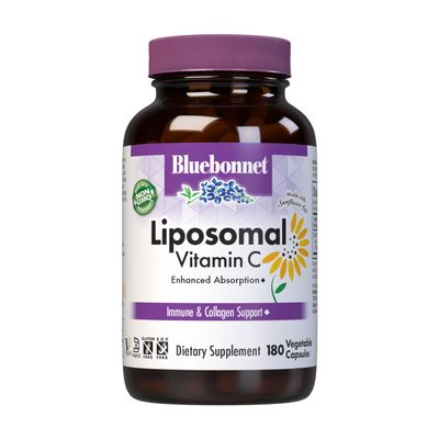BlueBonnet Nutrition Liposomal Vitamin C 1000 mg, Made with Sunflower Oil, Immune & Joint Comfort*, Vegan, Kosher, Non-GMO, Gluten-Free, Soy-Free Milk-Free, 180 Vegetable Capsules, 90 Servings