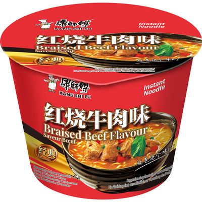 Chef Kang Kangshifu instant cup noodle soup braised noodles bowl 108g X12 packs (Braised Beef)