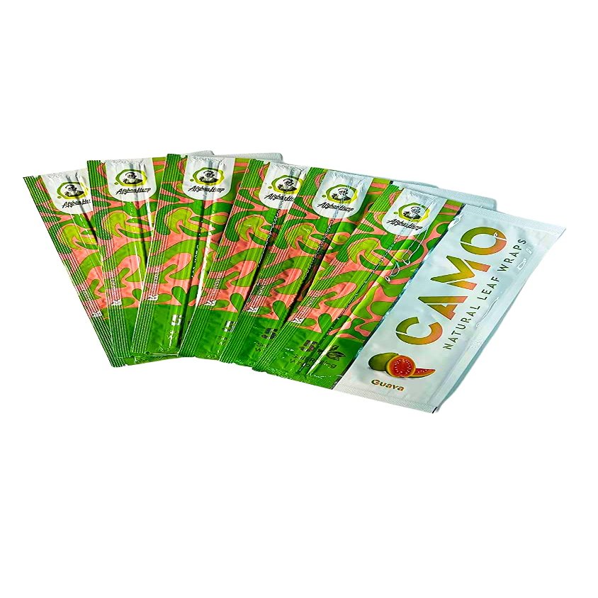 6 Packs CAMO Natural Leaf Wraps Guava 30 Sheets with an Official Camo Cones Sticker