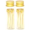 River Birch Gold Tip Decorative Matches | 40+ Small Premium Wooden Safety Matches | 2 Bottles of 20+ Matches Each with Gold Lid and Striker on Bottom | Home Decor view 1