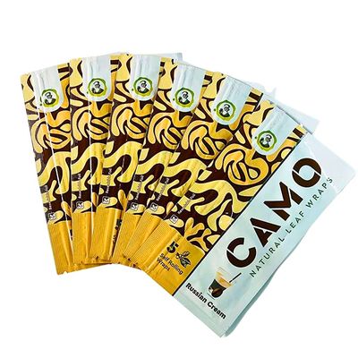 6 Packs CAMO Natural Leaf Wraps Russian Cream 30 Sheets with an Official Camo Cones Sticker