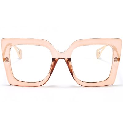 AIEYEZO Oversized Blue Light Glasses for Women, Anti Fatigue Prevent Headache Computer Eyeglasses (Pink)
