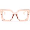 AIEYEZO Oversized Blue Light Glasses for Women, Anti Fatigue Prevent Headache Computer Eyeglasses (Pink) view 1