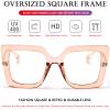 AIEYEZO Oversized Blue Light Glasses for Women, Anti Fatigue Prevent Headache Computer Eyeglasses (Pink) view 4