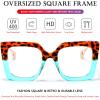 AIEYEZO Oversized Blue Light Glasses for Women, Anti Fatigue Prevent Headache Computer Eyeglasses (Leopard & Blue) view 4