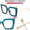 AIEYEZO Oversized Blue Light Glasses for Women, Anti Fatigue Prevent Headache Computer Eyeglasses (Blue) view 3