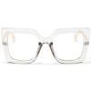 AIEYEZO Oversized Blue Light Glasses for Women, Anti Fatigue Prevent Headache Computer Eyeglasses (Clear Grey) view 1