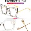 AIEYEZO Oversized Blue Light Glasses for Women, Anti Fatigue Prevent Headache Computer Eyeglasses (Clear Grey) view 4