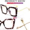 AIEYEZO Oversized Blue Light Glasses for Women, Anti Fatigue Prevent Headache Computer Eyeglasses (Brown Floral) view 3