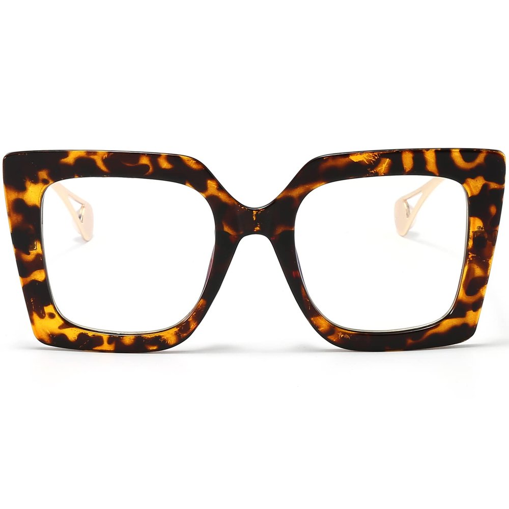 AIEYEZO Oversized Blue Light Glasses for Women, Anti Fatigue Prevent Headache Computer Eyeglasses (Tortoise)