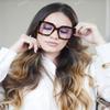 AIEYEZO Oversized Blue Light Glasses for Women, Anti Fatigue Prevent Headache Computer Eyeglasses (Tortoise) view 2
