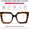 AIEYEZO Oversized Blue Light Glasses for Women, Anti Fatigue Prevent Headache Computer Eyeglasses (Tortoise) view 4