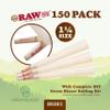 RAW Cones Organic 1-1/4 Size: 150 Pack - Patented Slow Burning Pre Rolled Rolling Papers with Tips, Organic Raw Paper, 84mm view 2