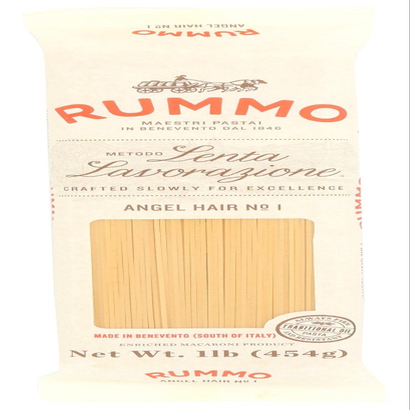 Rummo Angel Hair Pasta, Non GMO, Parve Free, 1 LB (Pack of 20)