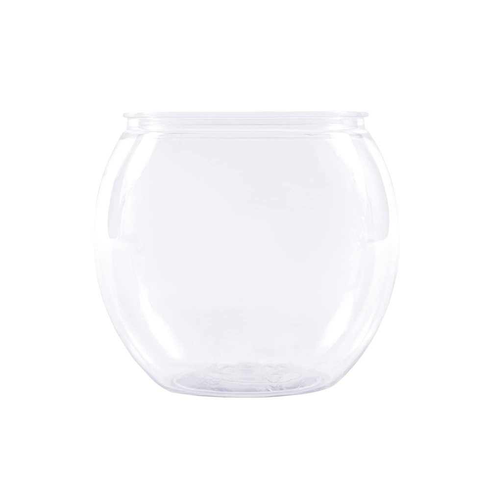 DecorFest Elegant Clear Plastic Fish Bowl 26 oz, Multi-Purpose Plant Terrarium, House Decor Display Snack Container for Events and Parties - Pack of 96